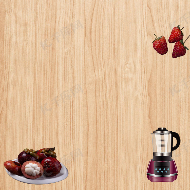 木板水果美食榨汁机背景