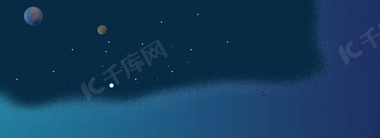 流浪地球蓝色星空背景图