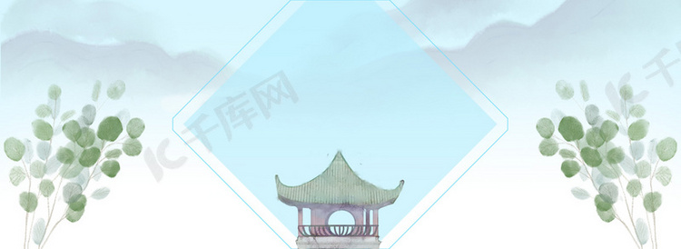 清明节绿色手绘旅游清新banner