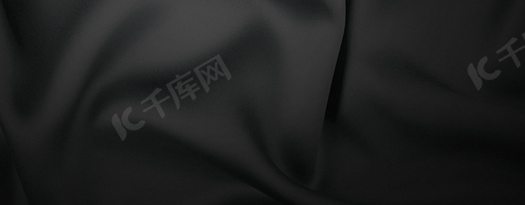 绸带黑色质感丝滑banner背景