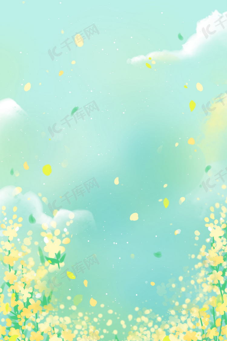 春季飘逸的花瓣背景