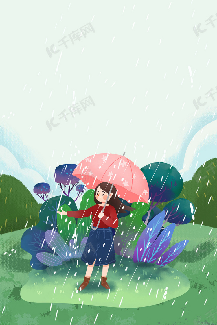 清明时节下雨背景