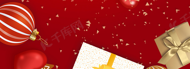 双旦红色卡通banner