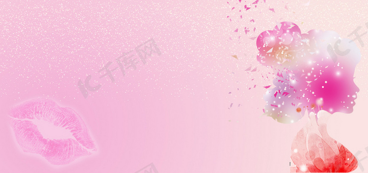 浪漫时尚口红背景banner