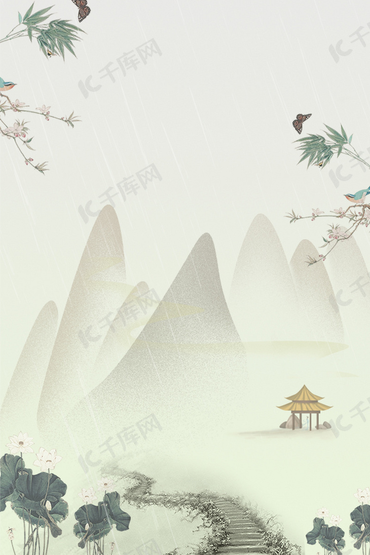传统中国风清明节背景