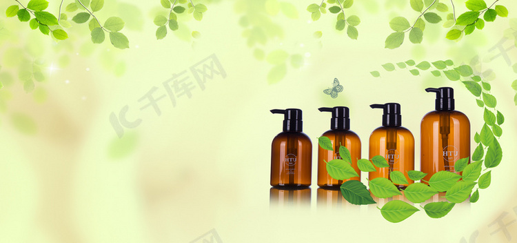 洗发露促销季简约绿色banner