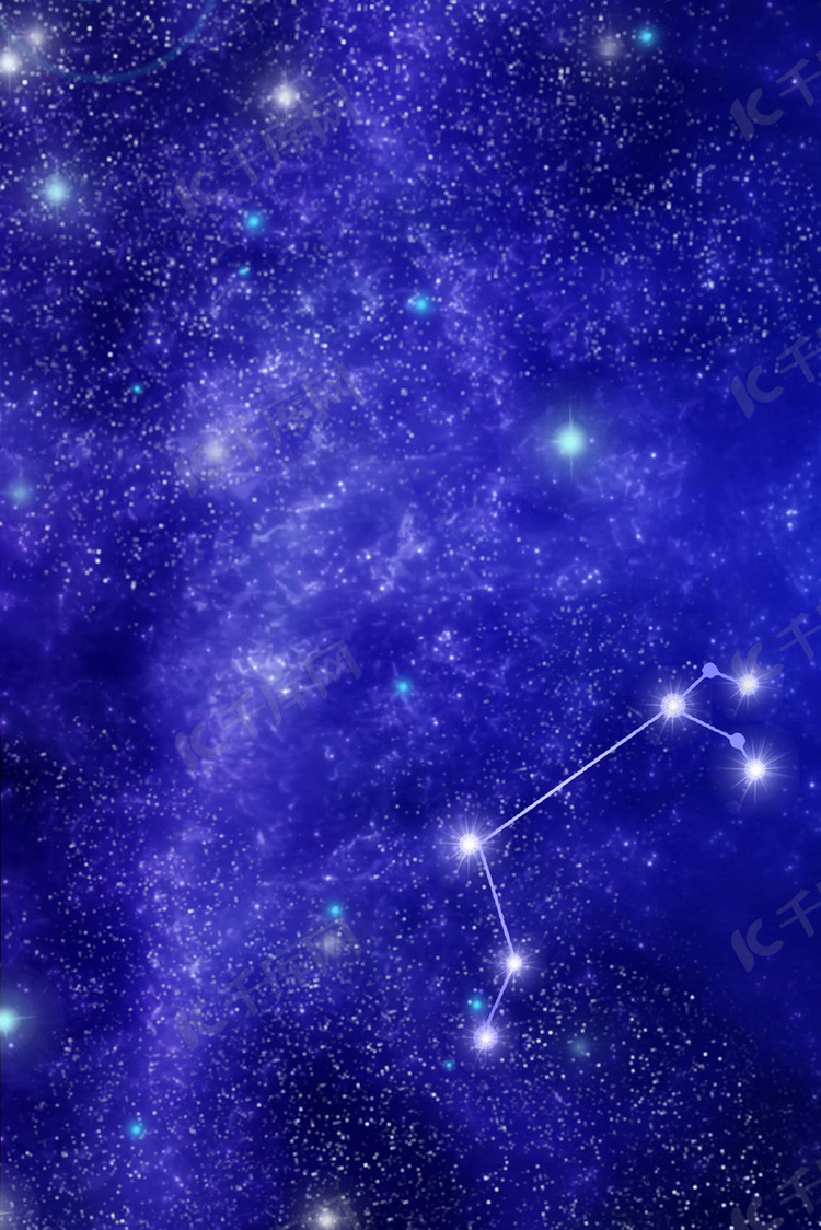 简约梦幻十二星座之白羊座星空背景