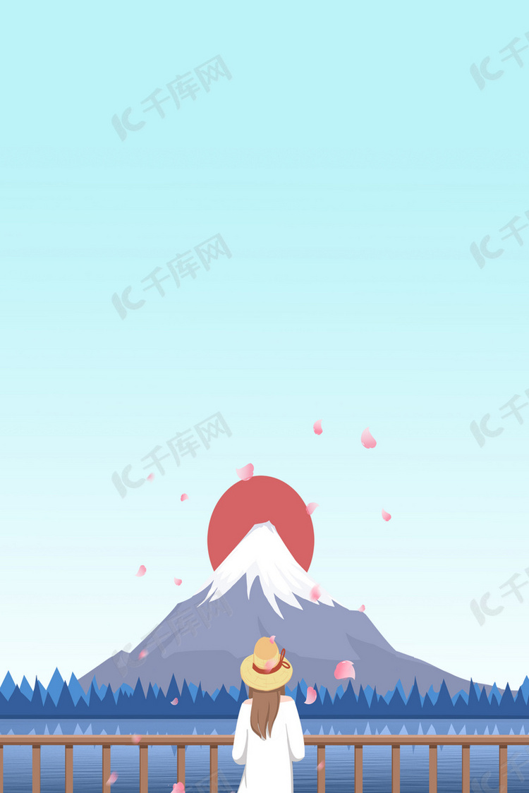 矢量日本富士山背景素材