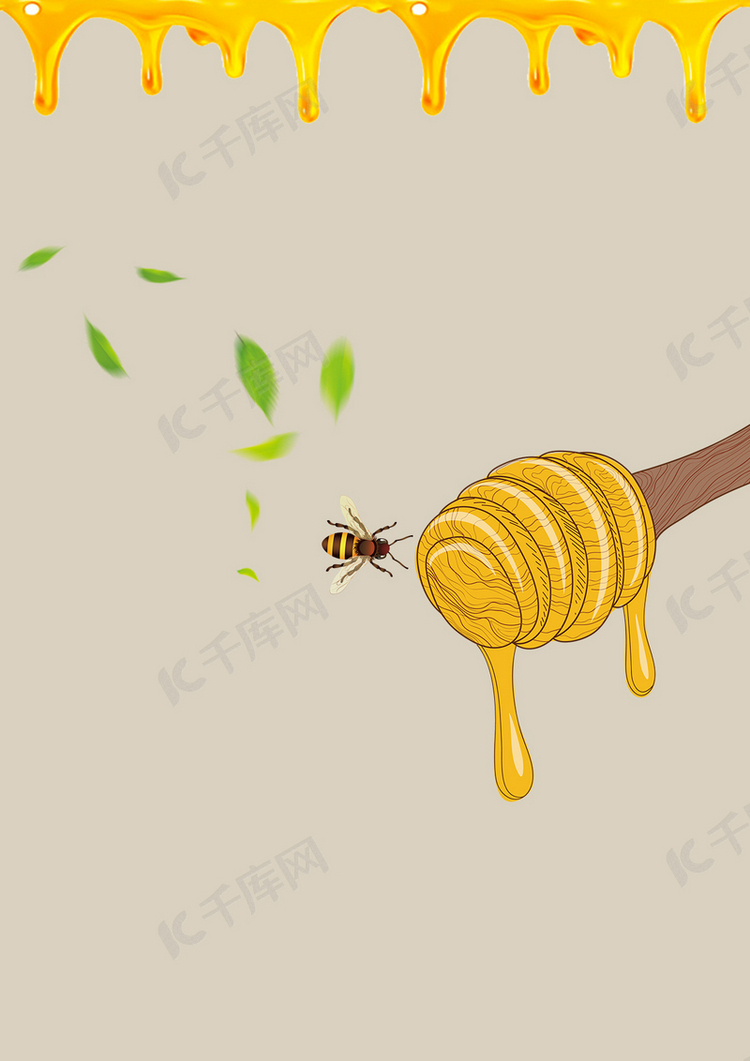 矢量美食蜂蜜营养食品背景