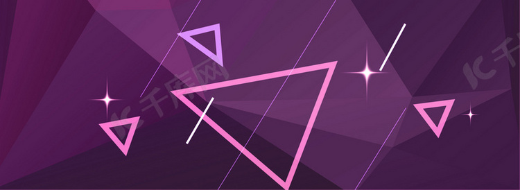 紫色几何色块拼接线三角渐变ba