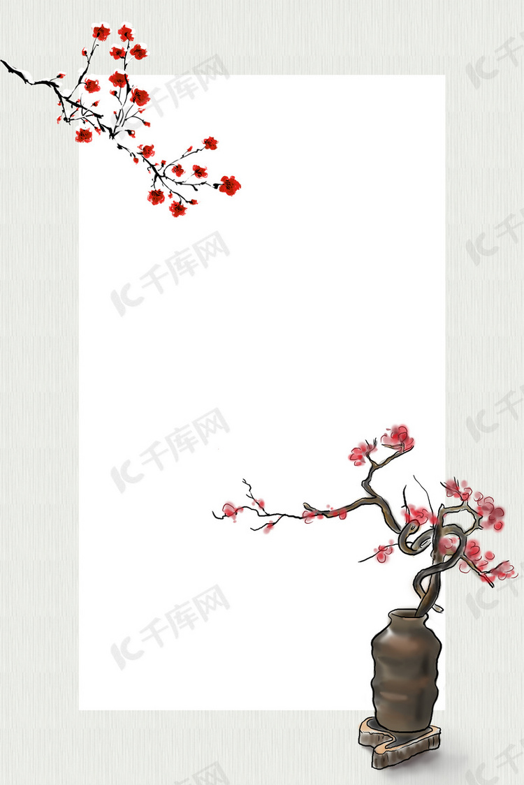 中国风工笔花鸟装饰画海报背景p