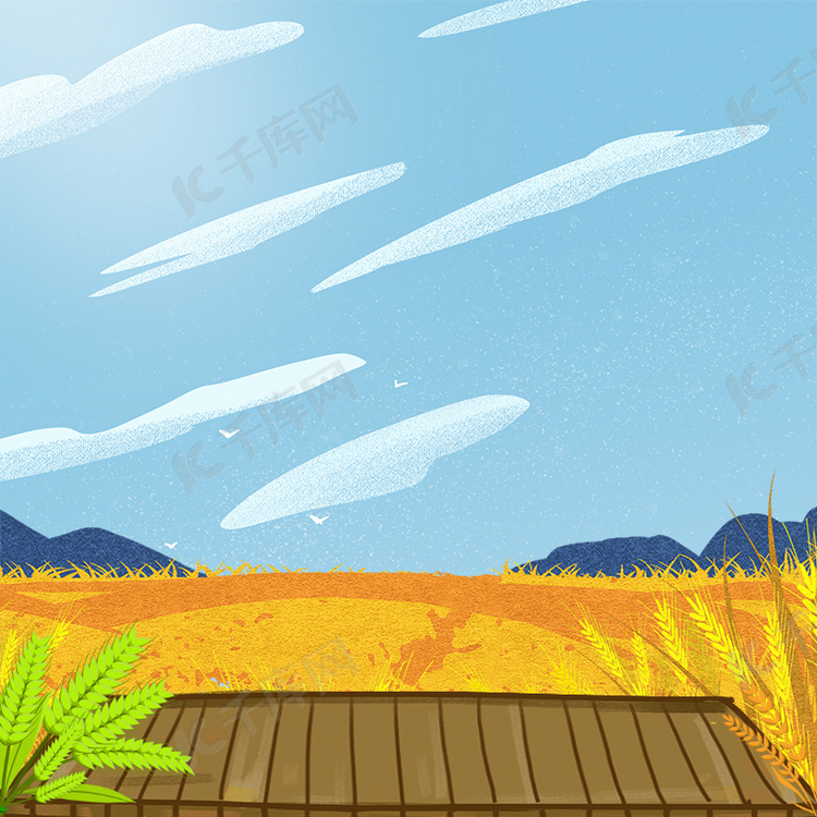 黄色稻穗小麦粮食淘宝主图