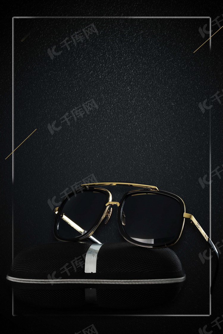 酷炫黑色偏光太阳镜眼镜PSD素材