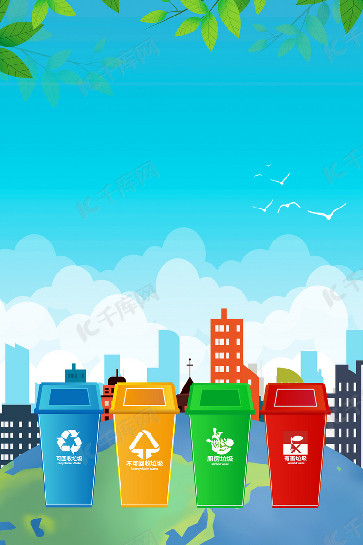 环保城市垃圾分类背景