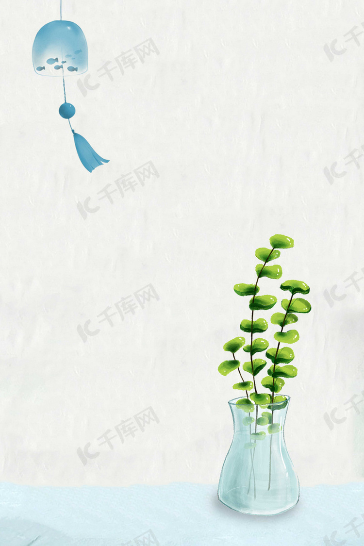 文艺小清新插花海报背景素材