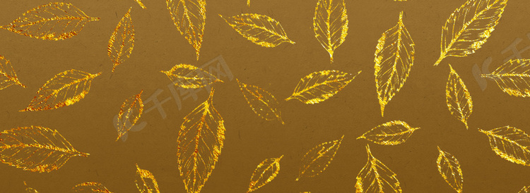 棕色传统花纹中式烫金风叶子背景