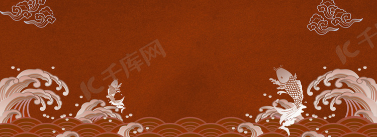 中国风复古电商海报背景banner
