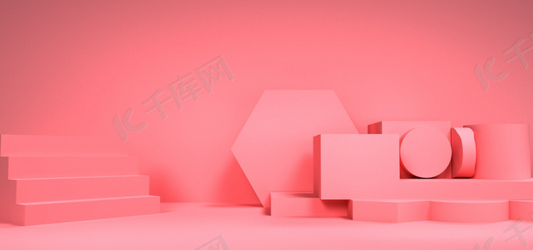 C4D女生节场景banner