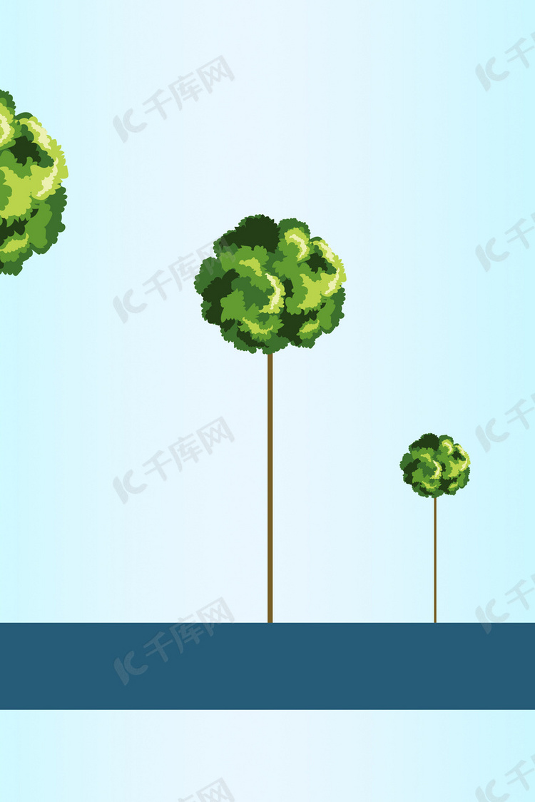 创意绿色小树封面设计矢量背景