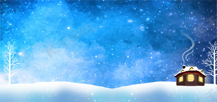 冬季户外手绘雪banner