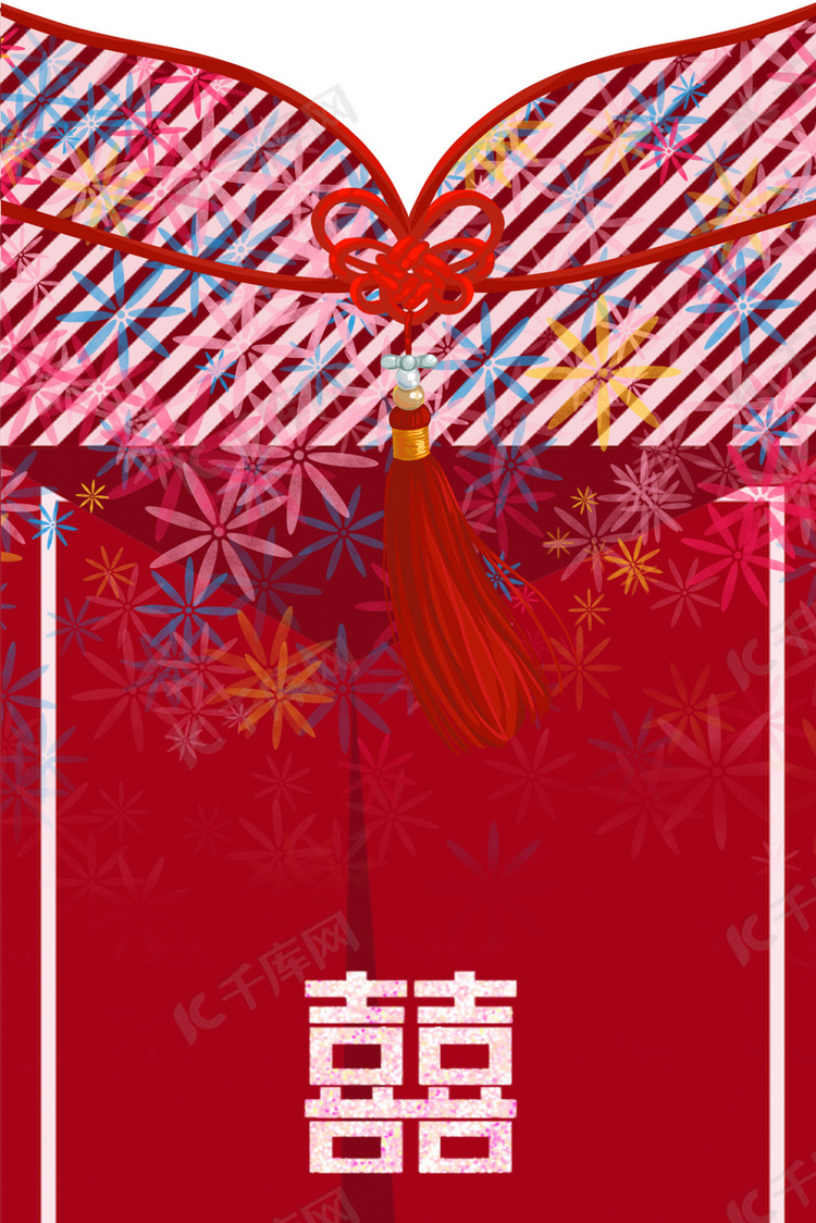 中式创意时尚婚礼卡片背景素材