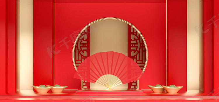 C4D春节喜庆海报banner