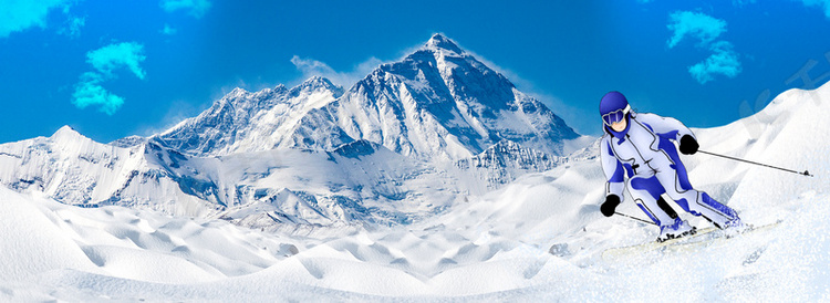 雪地滑雪大气招生冬季运动会背景