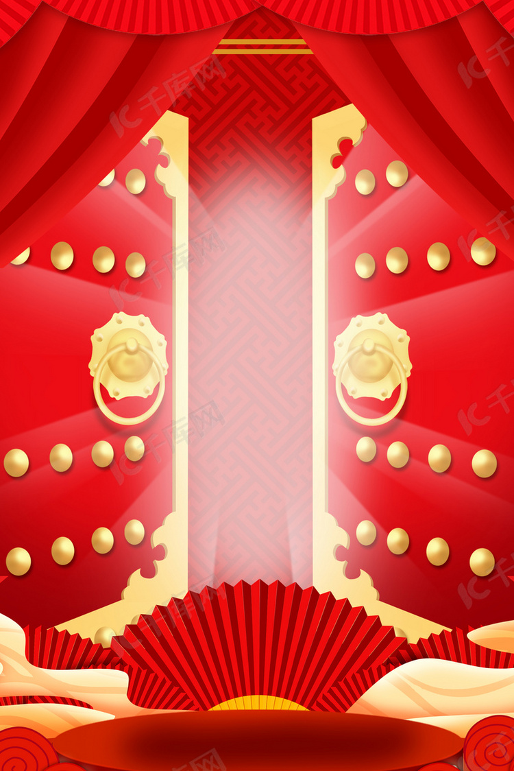 素材(图片编号:1291660312806036)开门红喜庆大气中国风背景背景2020