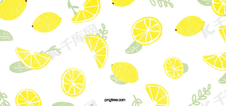 清新黄绿浅色柠檬pattern背景