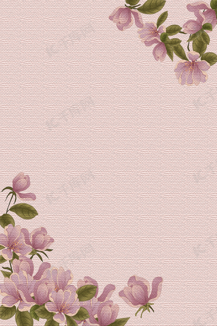 小清新粉色花朵海报背景