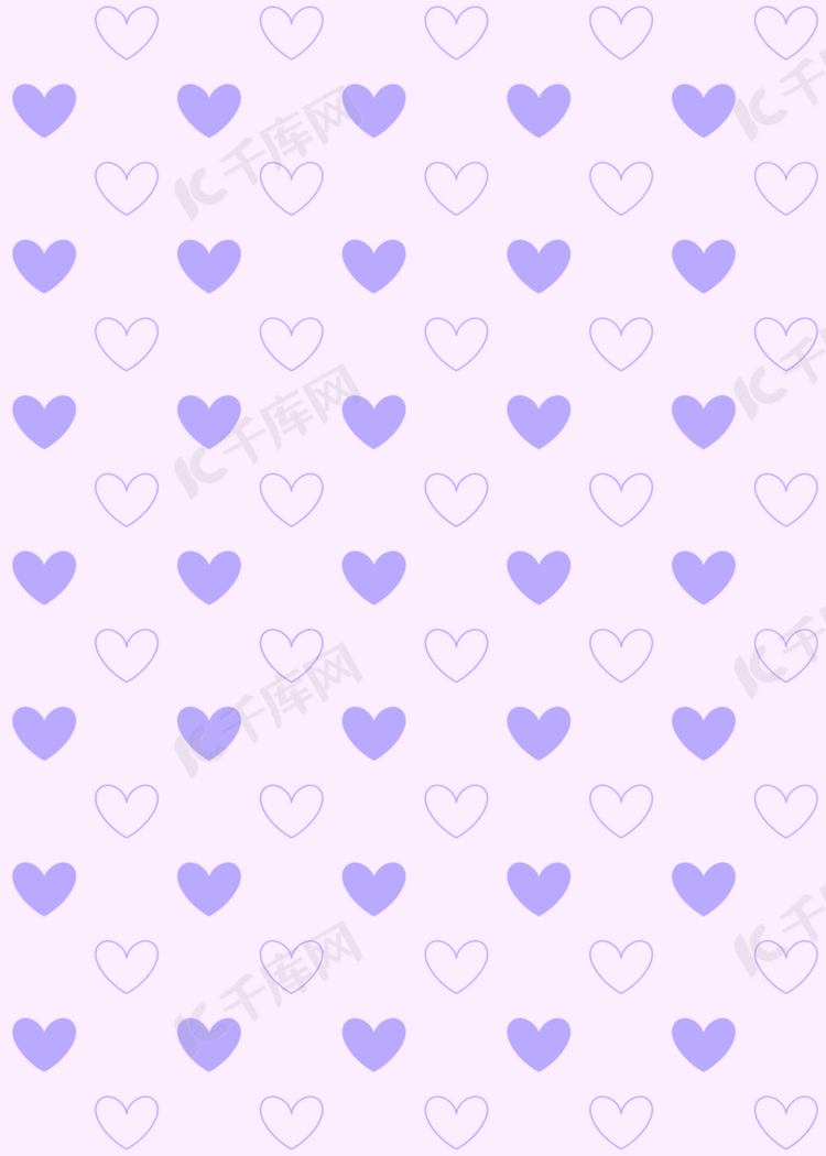 可爱简约紫色爱心背景