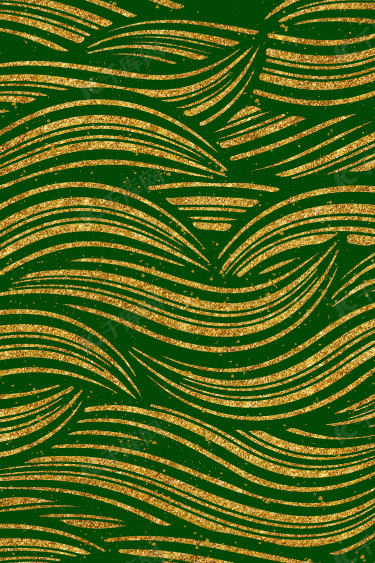 简约烫金绿金底纹