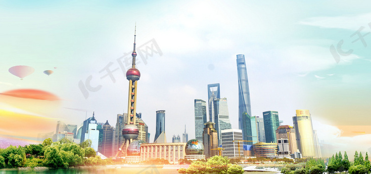 地标建筑魅力上海背景素材