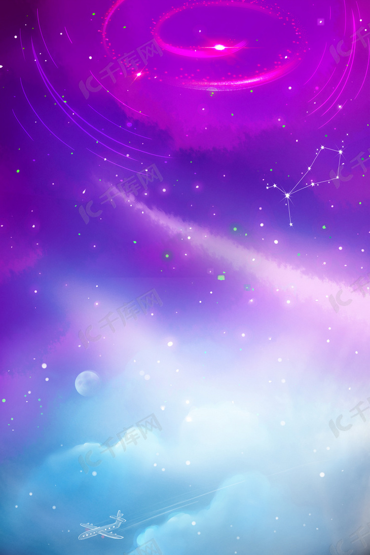 紫色浪漫星空梦幻星云背景