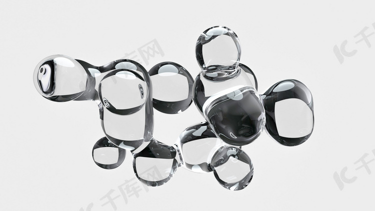 C4D水滴玻璃球背景