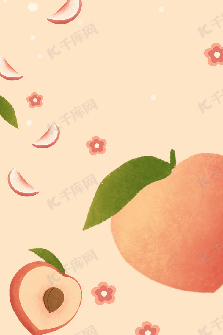 夏天桃子水果