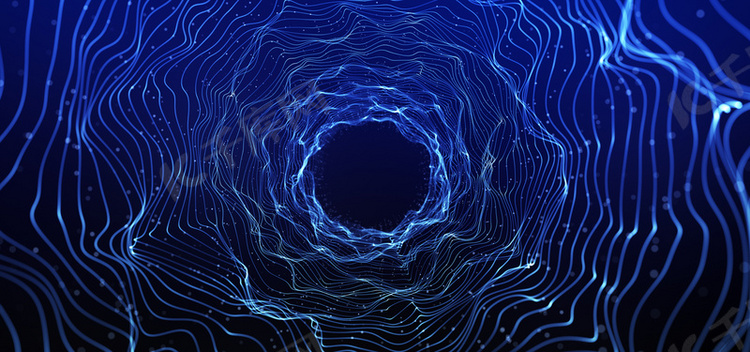 蓝色科技几何线条隧道空间