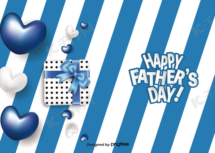 蓝白色线条三维纹理爱父亲节背景