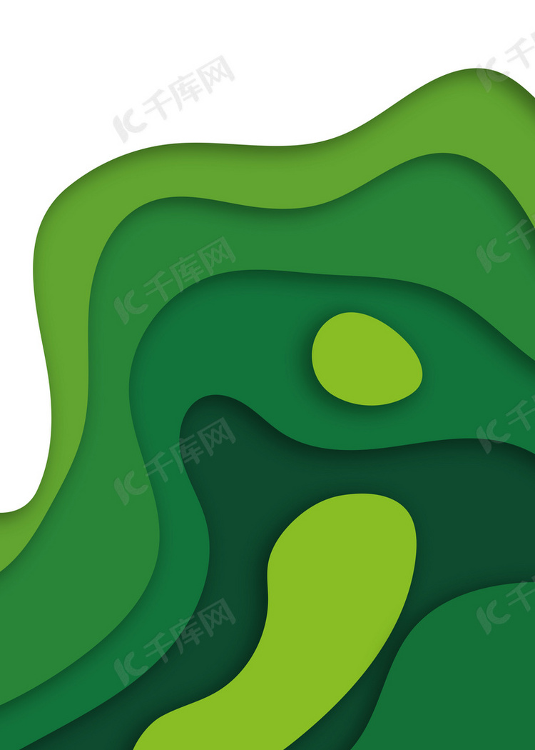 绿色剪纸风格背景设计