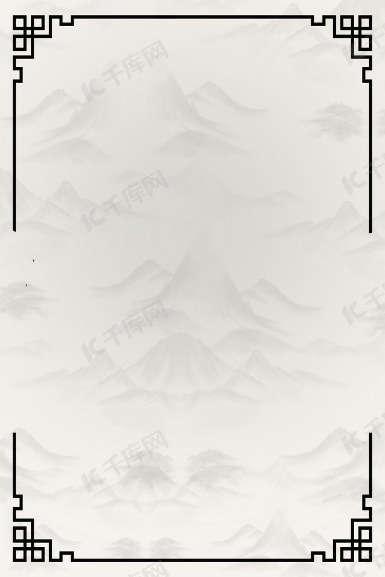 边框各种元素灰色中国风背景
