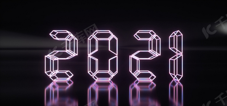 C4D霓虹2021数字背景