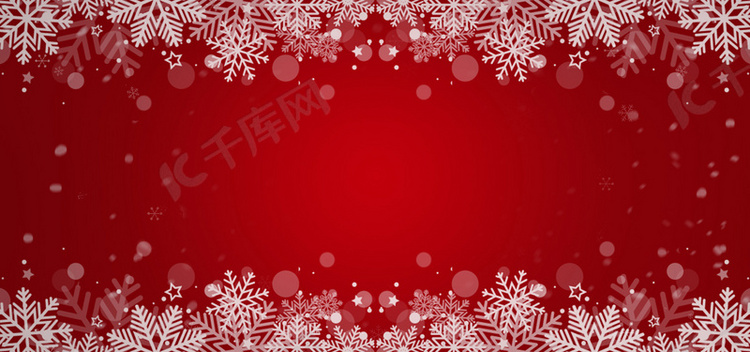 红色雪花圣诞节节日宣传背景