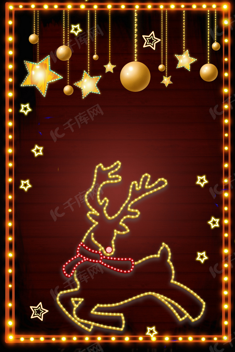 霓虹灯圣诞节圣诞鹿