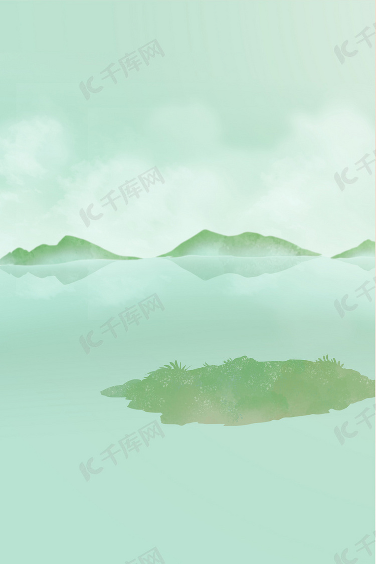 绿色湖水湖面背景图