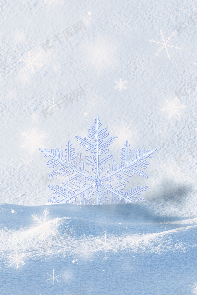 唯美雪花大雪节气背景