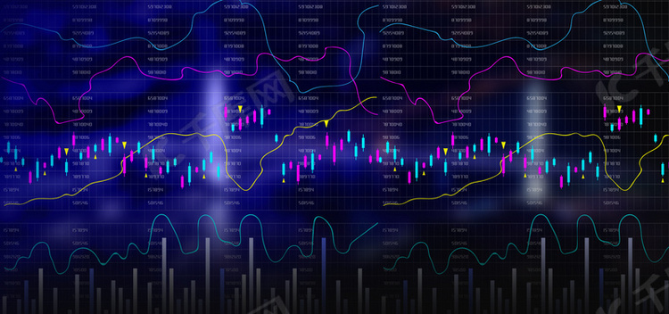 金融科技线条蓝紫色商务