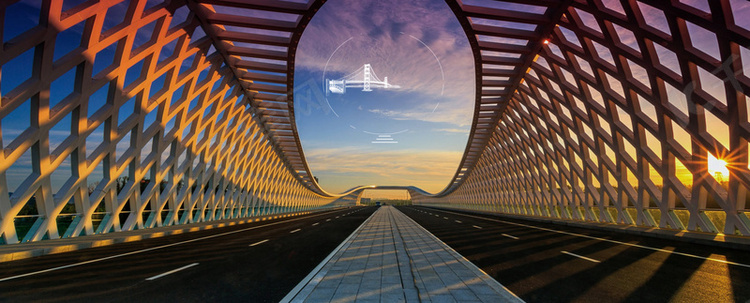港珠澳大桥聚焦海报背景