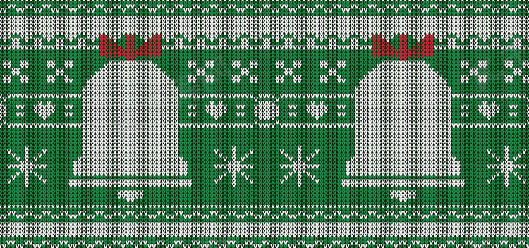 绿色圣诞铃铛针织纹理