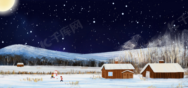 中国传统节气小雪背景图
