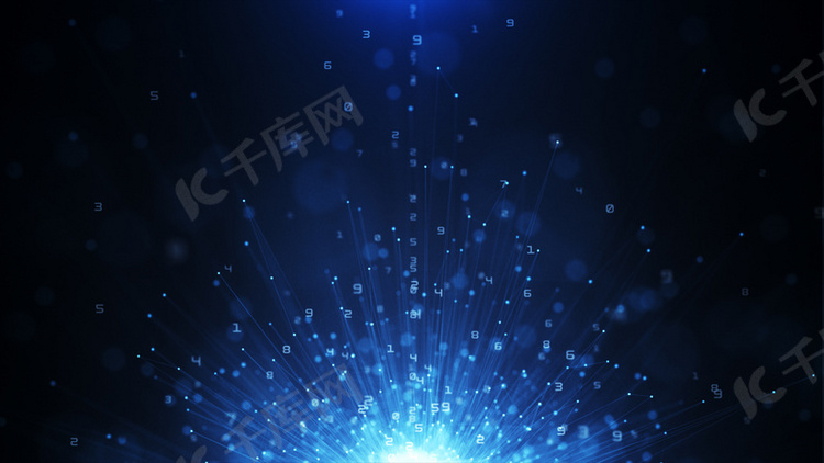 蓝色科技数字粒子光线背景